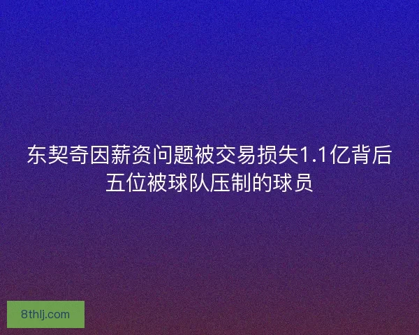 东契奇因薪资问题被交易损失1.1亿背后五位被球队压制的球员 东契奇因薪资问题被交易损失1.1亿背后五位被球队压制的球员