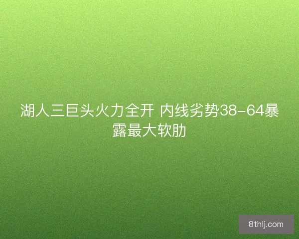 湖人三巨头火力全开 内线劣势38-64暴露最大软肋