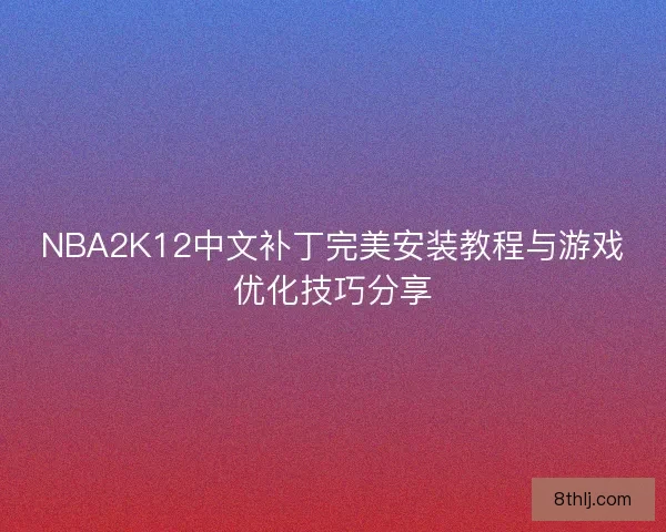 NBA2K12中文补丁完美安装教程与游戏优化技巧分享