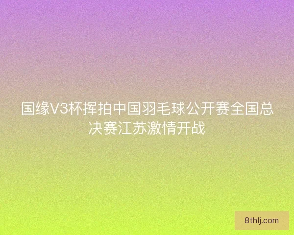 国缘V3杯挥拍中国羽毛球公开赛全国总决赛江苏激情开战