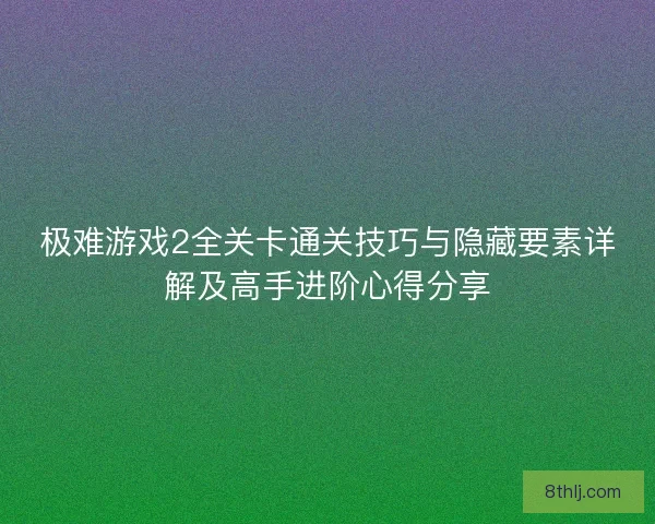 极难游戏2全关卡通关技巧与隐藏要素详解及高手进阶心得分享