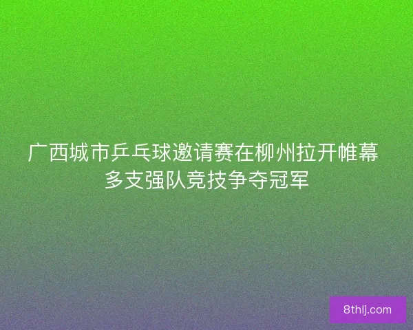 广西城市乒乓球邀请赛在柳州拉开帷幕 多支强队竞技争夺冠军